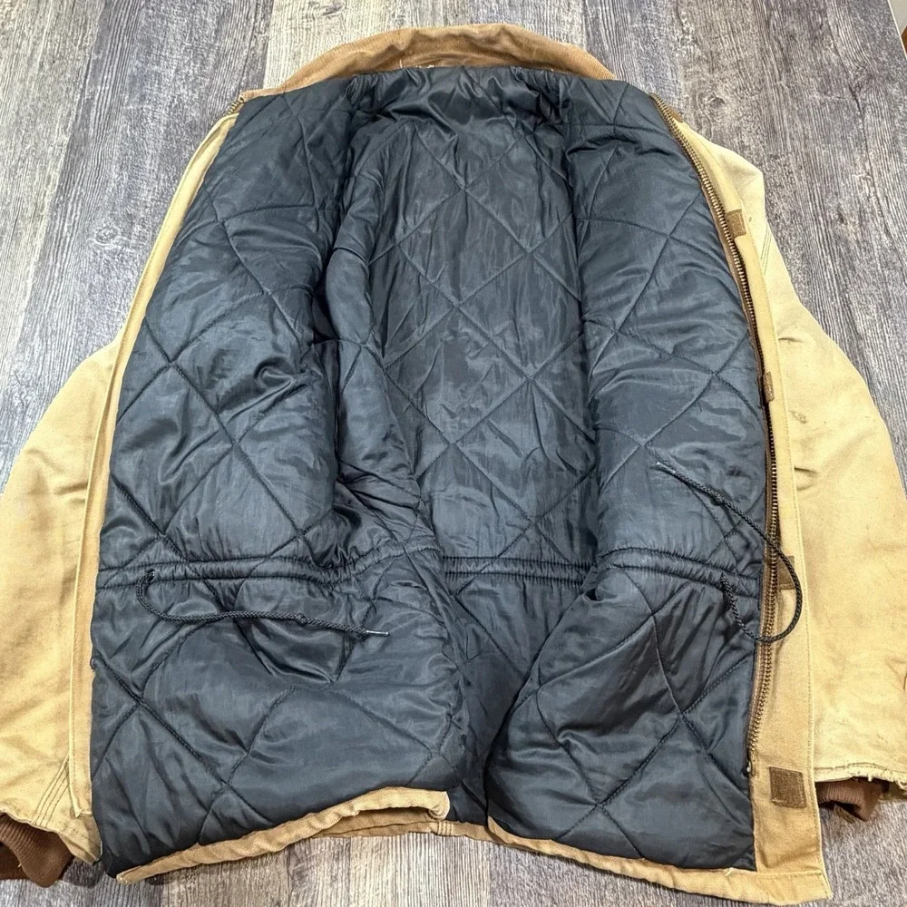 Vintage Carhartt‎ Duck Chore Coat Jacket Brown Quilted Lined USA Mens M / L